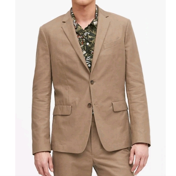 Banana Republic Men's Slim Italian Cotton-Linen Suit Jacket Size 38S Short